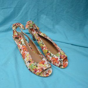 Comfortview Floral Peep-Toe Heels
